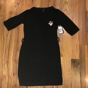 NEW  Dereon black 3/4 sleeve  pull over sweater dress L Large Y2K